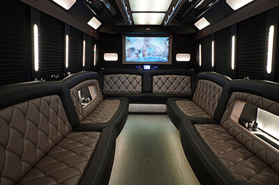 Bachelorette party bus with bar area